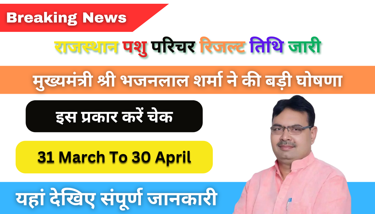Rajasthan Pashu Parichar Result 2025